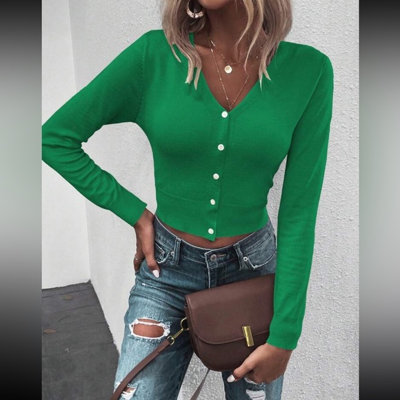 Boho open front cropped cardigan - Picture 7 of 16